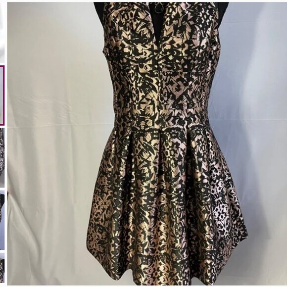 VINCE CAMUTO METALLIC JACQUARD DRESS Size 8 NEW WITH TAG! - Picture 2 of 8
